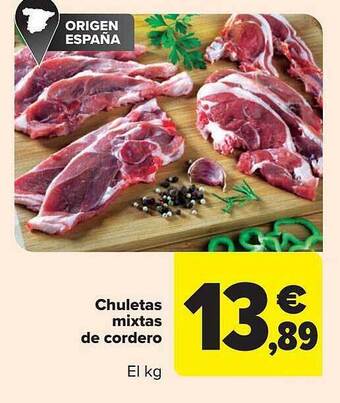 Carrefour Chuletas mixtas de cordero oferta