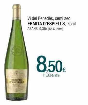 Condis Vi del penedès, semi sec ermita d'espiells oferta
