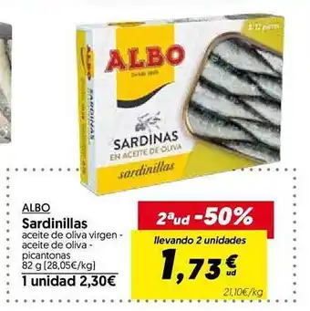 Hiper Usera 2a ud -50% albo sardinillas oferta