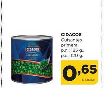 Alimerka Cidacos guisantes primera oferta