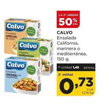 Alimerka La 2a unidad 50% dto. calvo ensalada california, marinera o mediterránea oferta