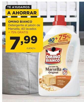 Alimerka Omino bianco detergente al jabón de marsella 40 lavados oferta