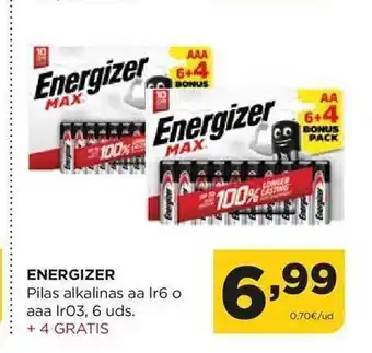 Alimerka Energizer pilas alkalinas aa lr6 o aaa lr03 oferta