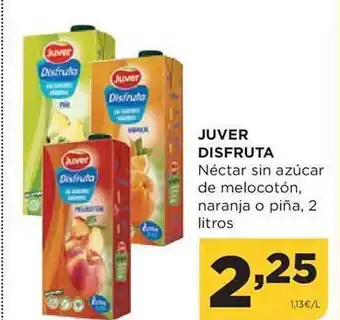 Alimerka Juver disfruta néctar sin azúcar de melocotón, naranja o piña 2 litros oferta