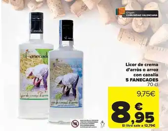 Carrefour Licor de crema d'arròs o arroz con cazalla 5 fanecades oferta