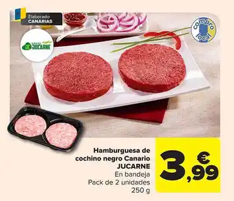Carrefour Hamburguesa de cochino negro canario jucarne oferta