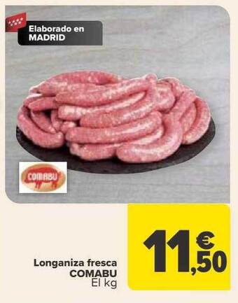 Carrefour Longaniza fresca comabu el kg oferta