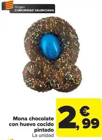 Carrefour Mona chocolate con huevo cocido pintado oferta