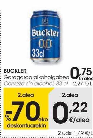 Eroski Buckler cerveza sin alcohol oferta