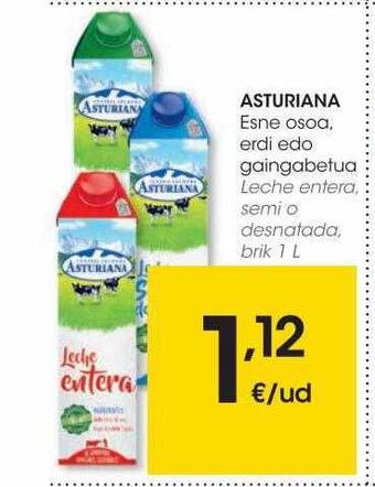 Eroski Asturiana leche entera semi o desnatada oferta