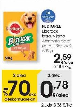 Eroski Pedigree alimento para perros biscrock oferta