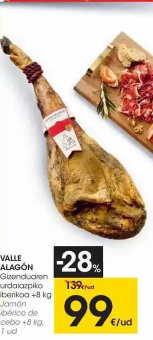 Eroski Valle alagón jamón ibérico de cebo oferta