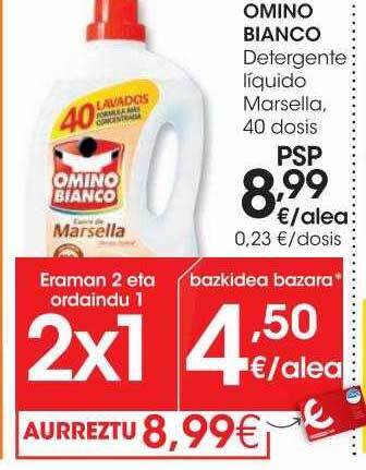 Eroski Omino bianco detergente liquido marsella oferta