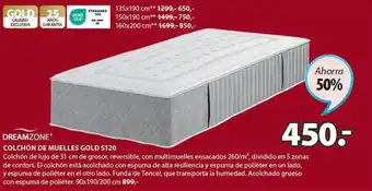 JYSK Dreamzone colchón de muelles gold s120 oferta