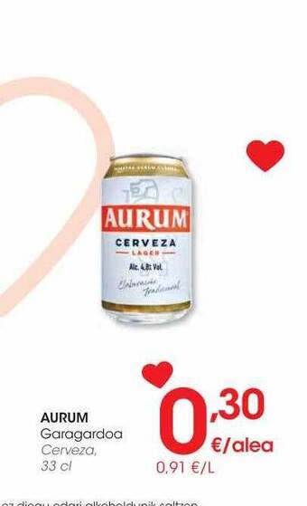 Eroski Aurum cerveza oferta