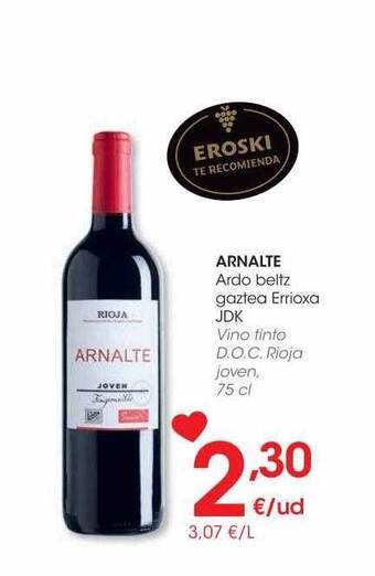 Eroski Arnalte vino tinto d.o.c. rioja joven oferta