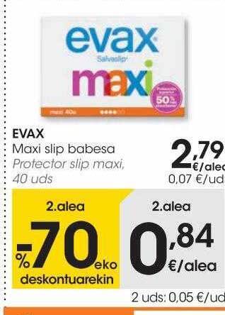 Eroski Evax protector slip maxi oferta