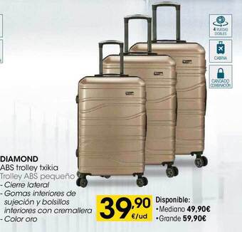 Eroski Diamond trolley abs pequeño oferta