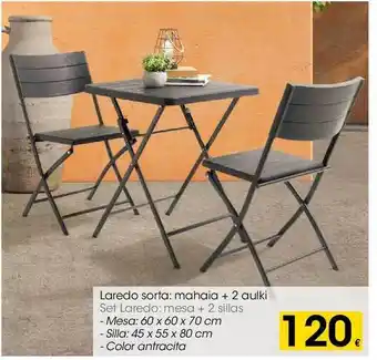 Eroski Set laredo: mesa + 2 sillas oferta