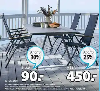 JYSK Jutlandia mesa de jardin fausing + silla reclinable bredsten oferta