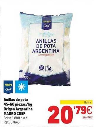 Makro Anillas de pota 45-60 piezas kg origen argentina makro chef oferta