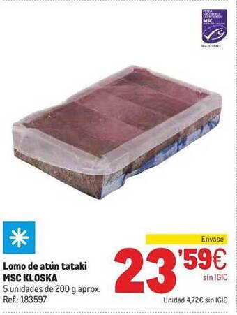 Makro Lomo de atún tataki msc kloska oferta