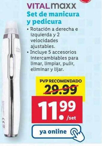 Lidl Vitalmaxx set de manicura y pedicura oferta