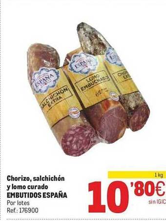 Makro Chorizo, salchichón y lomo curado embutidos españa oferta