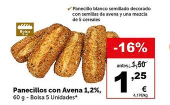 Masymas Panecillos con avena 1.2% oferta