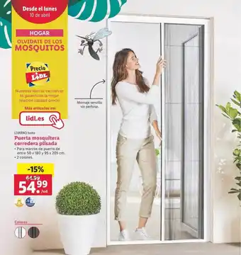 Lidl Livarno home puerta mosquitera corredera plisada oferta