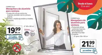 Lidl Livarno home mosquitera de aluminio para ventana mosquitera de aluminio para ventana oferta