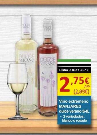 SPAR Vino extremeño manjares dulce verano 3 4l oferta