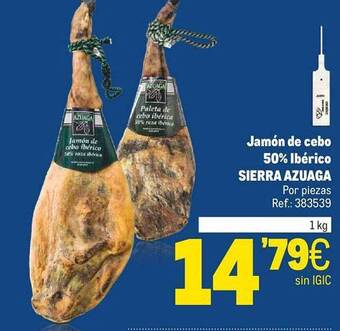 Makro Jamón de cebo 50% ibérico sierra azuaga oferta