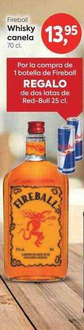 Suma Supermercados Fireball whisky canela oferta
