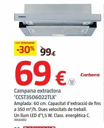 Bauhaus Campana extractora 'ccst3506022tlx' corbero oferta