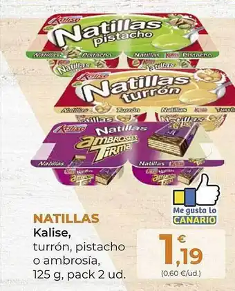 SPAR Gran Canaria Natillas kalise, turrón, pistacho o ambrosía oferta