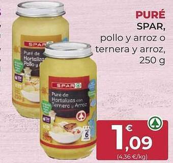 SPAR Gran Canaria Puré spar pollo y arroz o ternera y arroz oferta