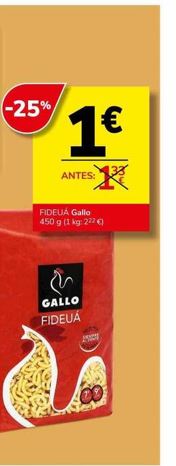 Supermercados Charter Fideua gallo oferta