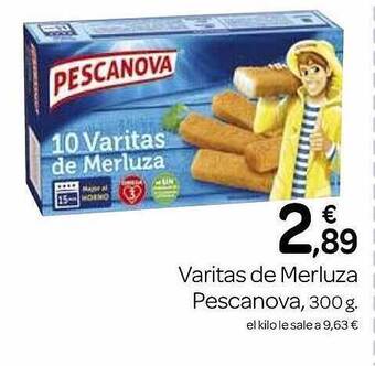 Supermercados El Jamón Varitas de merluza pescanova oferta