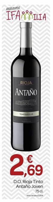 Supermercados El Jamón D.o. rioja tinto antaño joven oferta