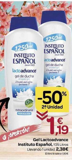 Supermercados El Jamón -50% 2a unidad gel lactoadvance instituto español oferta