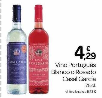 Supermercados El Jamón Vino portugués blanco o rosado casal garcía oferta