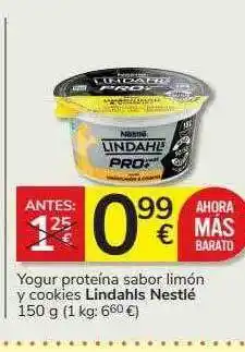 Supermercados Charter Yogur proteína sabor limón y cookies lindahls nestlé oferta