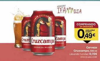 Supermercados El Jamón Cerveza cruzcampo oferta