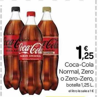 Supermercados El Jamón Coca-cola normal, zero o zero-zero oferta