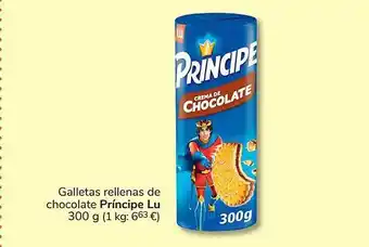 Consum Galletas rellenas o chocolate príncipe lu oferta