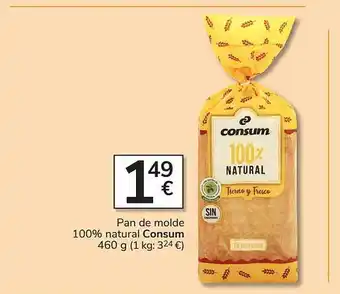 Pan de molde 100% natural consum