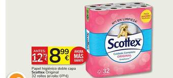 Consum Papel higiénico doble capa scottex original 32 rollos oferta