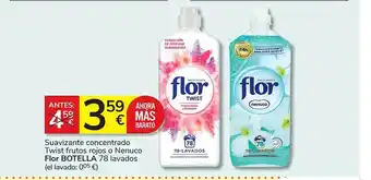 Suavizante concentrado twist frutos rojos o nenuco flor botella