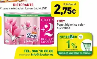 Hiperber Foxy papel higiénico color oferta